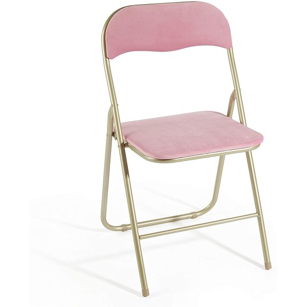 Everly Quinn Velvet Folding Chair, Blush & Reviews | Wayfair.ca